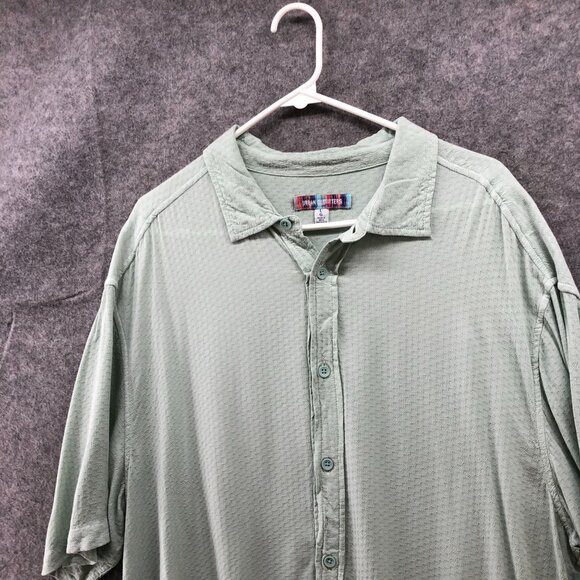 Urban Outfitters Relaxed Short Sleeve Shirt Mens L Sage Green Button Up Rayon - Picture 3 of 9